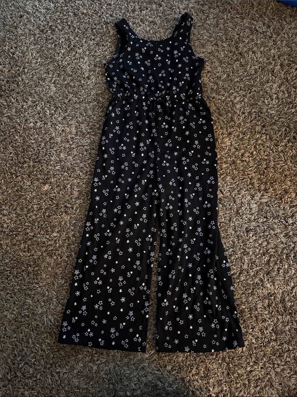 Black Floral Wide-Leg Jumpsuit size 6